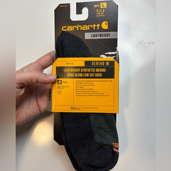 Carhartt Other - Carhartt Lightweight Synthetic-Merino Wool Blend Low Cut Sock SL9140M